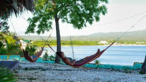 Relaxing chill-zone hammocks with an ocean view